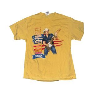 Brad Paisley Country Nation 2014 Tour Men's Yellow T-Shirt Size L